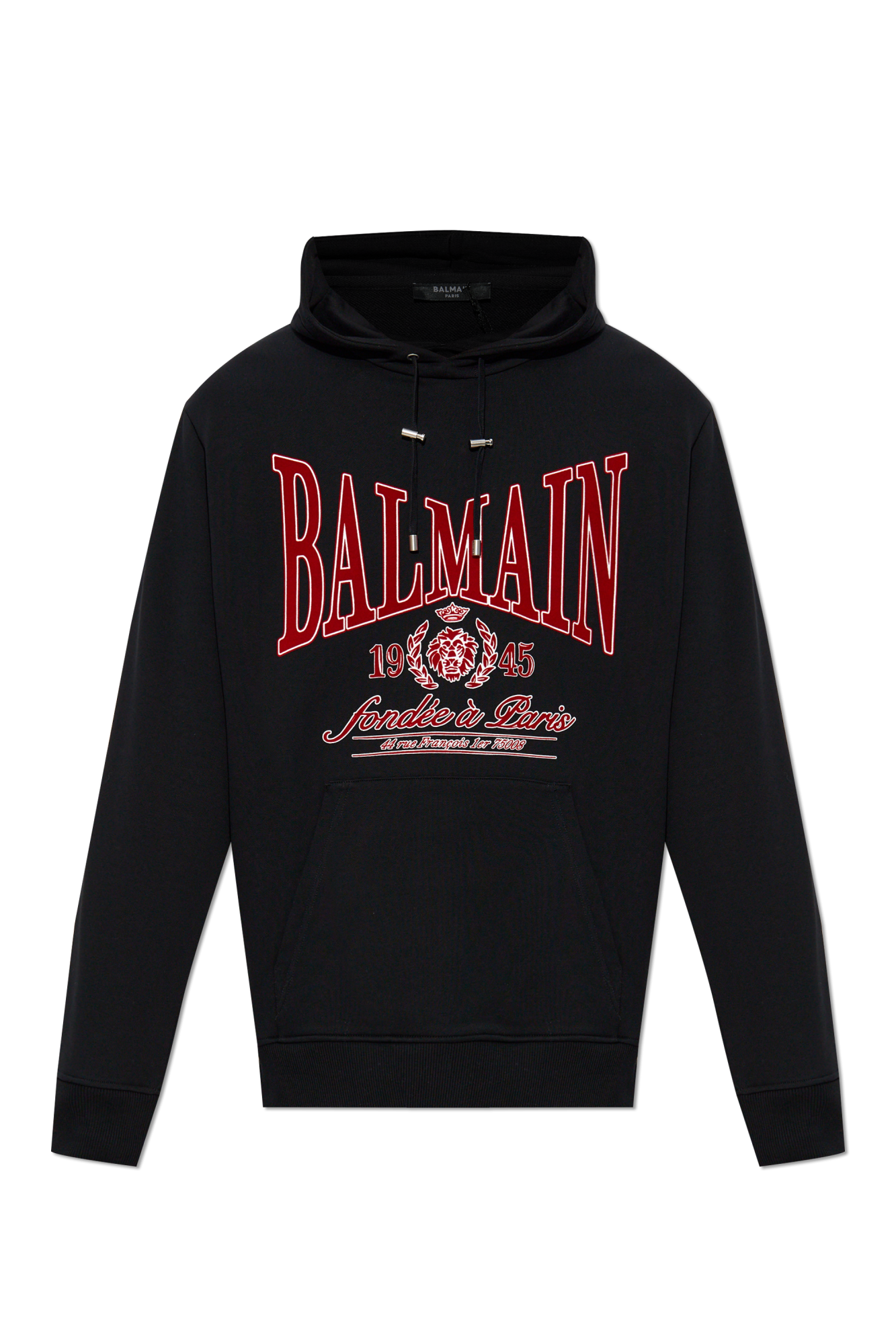 Black Sweatshirt with logo and velvet finish Balmain